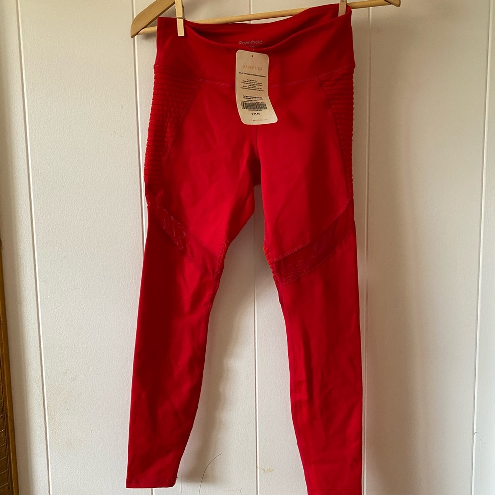 Fabletics red Powerhold leggings